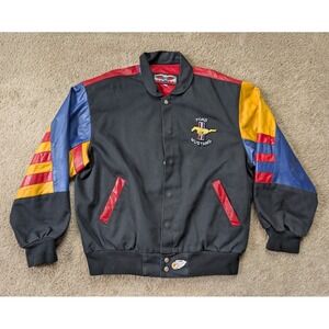 Vintage Jeff Hamilton Jacket Mens Large Ford Mustang 30th Anniversary Leather
